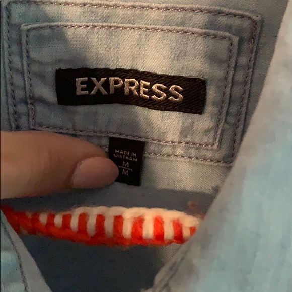 Denim Button up Express shirt Size M - Picture 2 of 2